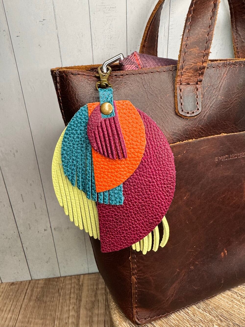 Portland Leather Picasso Tassel Bag Charm Unicorn Picasso Tassel Boho Bag Charm